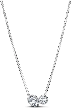 PANDORA Halsketten - Embracing Halo Necklace - Gr. unisize - in Silber - für Damen