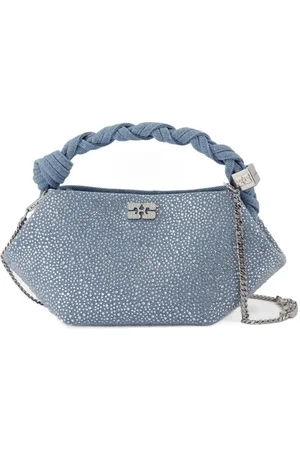 Ganni Hobo Bags - Bou Mini Strass Crossbody - Denim - Blue - Gr. unisize - in - für Damen