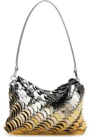 Paco rabanne Hobo Bags - Structured Leather Bag With Metallic Accents - für Damen