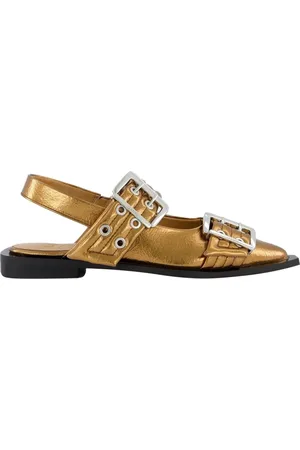 Ganni Hohe Schuhe - Dames Chunky Buckle Ballerina Brons - Gr. 37 (EU) - in - für Damen