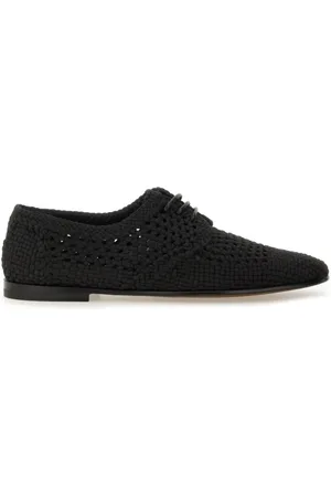 Dolce & Gabbana Woven Black Derby Shoe - Gr. 40 (EU) - in