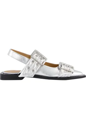 Ganni Hohe Schuhe - Dames Chunky Buckle Ballerina Zilver - Gr. 36 (EU) - in - für Damen