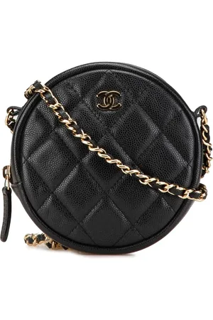 CHANEL Clutches - 2018-2019 CC Quilted Caviar Round Clutch With Chai - Gr. unisize - in - für Damen