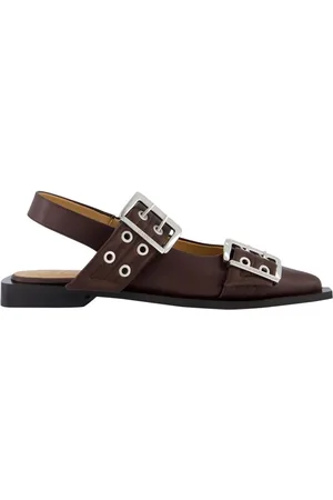 Ganni Hohe Schuhe - Dames Chunky Buckle Ballerina Bruin - Gr. 41 (EU) - in - für Damen