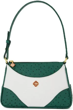 Casablanca Hobo Bags - Jeanne B Shoulder Bag - Leather - White/Green - Gr. unisize - in - für Damen