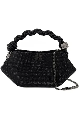 Ganni Hobo Bags - Bou Mini Strass Crossbody - Polyester - Black - Gr. unisize - in - für Damen
