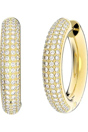 Swarovski Ohrringe - Dextera hoop Medium Gold-tone plated - Gr. unisize - in Weiß - für Damen