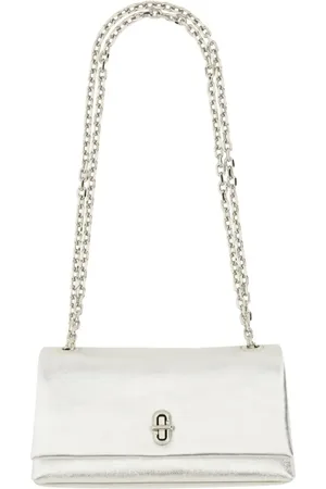 Marc Jacobs Portemonnaies - Rectangular Silver Leather Wallet With Chain Strap - für Damen