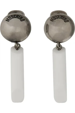 Moschino Ohrringe - Logo Earrings - Gr. unisize - in Weiß - für Damen