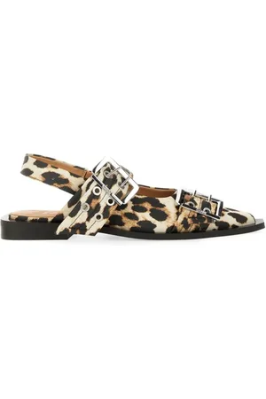 Ganni Leopard Print Slingback Flats - Gr. 36 (EU) - in