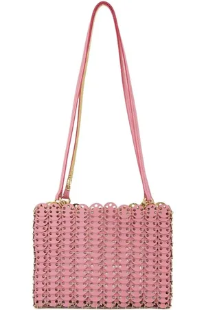 Paco rabanne Hobo Bags - Textured Calfskin Shoulder Bag With Scalloped - Gr. unisize - in Rosa - für Damen
