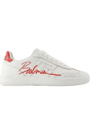Balmain Low-Top Sneaker - Swan Sneakers - Leather - Red/White - Gr. 35 (EU) - in - für Damen
