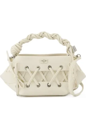 Ganni Hobo Bags - Bou Mini Eyelets Crossbody - Leather - White - Gr. unisize - in - für Damen
