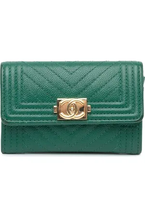 CHANEL Portemonnaies - Chevron Caviar Boy Card Holder - Gr. unisize - in - für Damen