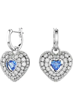 Swarovski Ohrringe - Hyperbola drop earrings, Heart, Rhodium plated - Gr. unisize - in Blau - für Damen