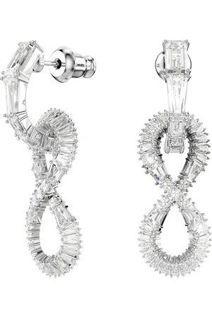 Swarovski Ohrringe - Hyperbola drop earrings, Infinity, Rhodium plated - Gr. unisize - in Weiß - für Damen