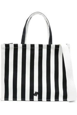 Patou Totes & Shopper - White/Black Cotton Canvas Bag With Striped Print - Gr. unisize - in - für Damen