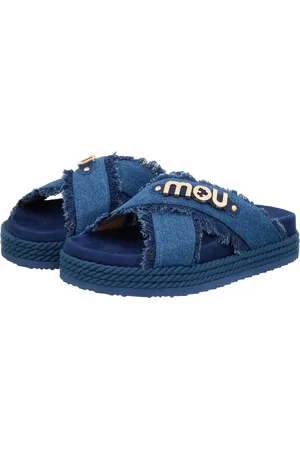 Mou Sandalen - Criss-Cross Sandal Denim - Gr. 36 (EU) - in - für Damen
