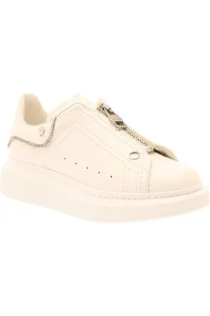 Alexander McQueen Low-Top Sneaker - White Zip-Up Sneakers With Chunky Platform In Smoo - Gr. 38 (EU) - in - für Damen