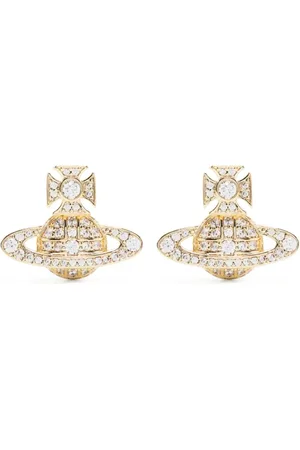 Vivienne Westwood Ohrringe - Carmela Bas Relief Earrings Gold/ - Gr. unisize - in Weiß - für Damen