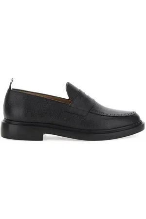 Thom Browne Loafer - Black Slip-On Loafers With Loop Detail In Leather - Gr. 10 - in - für Damen