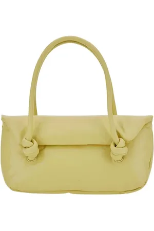Jil Sander Shopper - Knot Small Yellow Shoulder Bag With Laminated Logo - Gr. unisize - in - für Damen