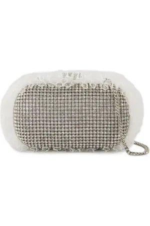 Self-Portrait Clutches - Crystal Lace Detail Clutch - Synthetic - Silver - für Damen