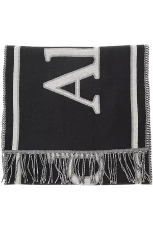 Alexander McQueen Tücher & Schals - Black And White Scarf With Varsity Logo In Wool - Gr. unisize - in - für Damen