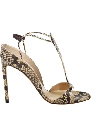 Francesco Russo Sandalen - Stiletto Sandals With T-Strap And Snake Print Desi - Gr. 36 (EU) - in - für Damen