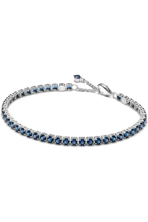 PANDORA Armbänder - Funkelndes Blaues Tennisarmband - Gr. 16 - in Silber - für Damen