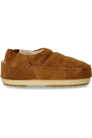 Moon Boot Slipper & Pantoletten - MOON BOOT BAND SUEDE COGNAC SLIPPER - Gr. 37_38 - in - für Damen