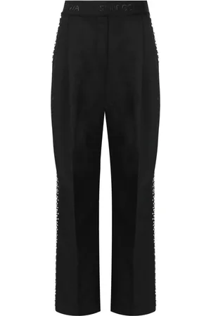 STINE GOYA CIARA SCHWARZE WIDE LEG HOSE MIT STRASSSTEINEN