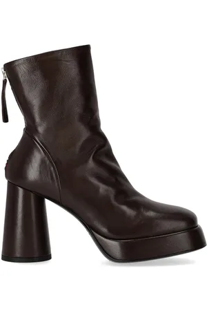 HALMANERA LARA DUNKELBRAUNE STIEFELETTE MIT ABSATZ