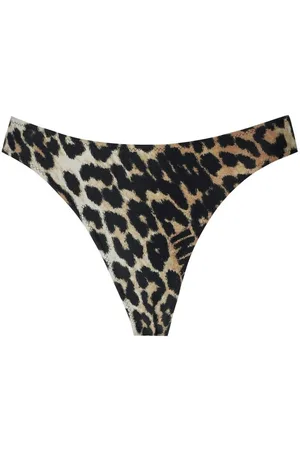 Ganni CUT-OUT BADESLIP MIT LEOPARD-PRINT