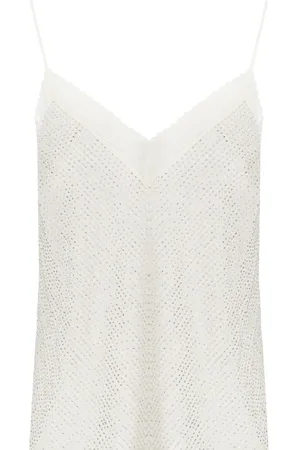 Elisabetta Franchi ELFENBEINES TOP MIT PERLEN