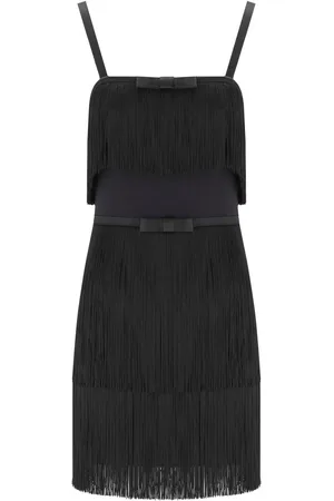 Elisabetta Franchi SCHWARZES FRANSENKLEID