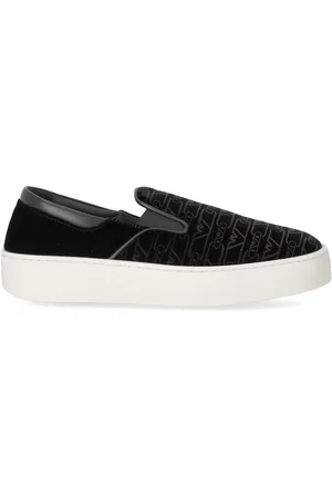 Emporio Armani SLIP-ON MONOGRAM SCHWARER SNEAKER