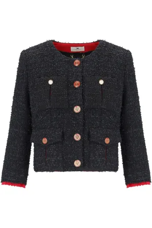 Elisabetta Franchi KURZE /ROTE PASSION-TWEED-JACKE