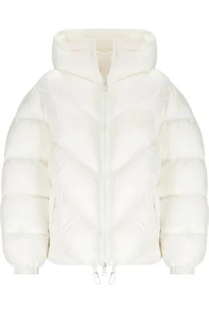 Elisabetta Franchi ELFENBEIN WATTIERTE JACKE