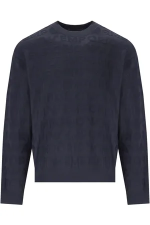 Emporio Armani MARINEBLAUER MONOGRAM RUNDHALSPULLOVER