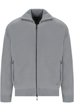 Emporio Armani GRAUER CARDIGAN MIT REISSVERSCHLUSS