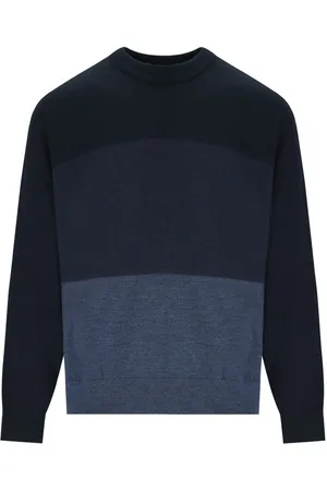 Emporio Armani DEGRADÉ BLAUER RUNDHALSPULLOVER