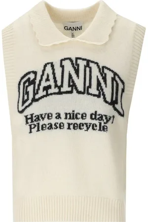 Ganni CREME WESTE MIT LOGO