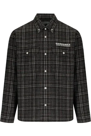 Carhartt RUNAWAY MILLETT CHECK BLACK HEMD