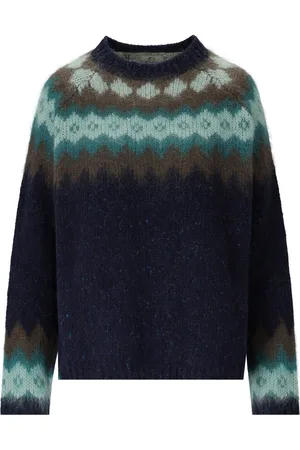 Woolrich FAIRISLE BLAUER RUNDHALSPULLOVER