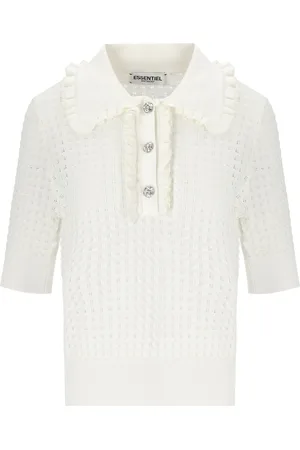 Essentiel Antwerp HEMIRATES WEISS STRICK POLOSHIRT