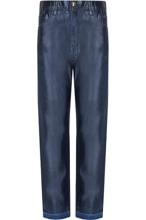 Elisabetta Franchi OLTREMARE LAMINIERTE BAGGY JEANS