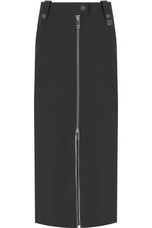Ganni CREPE SCHWARZER MIDI ROCK