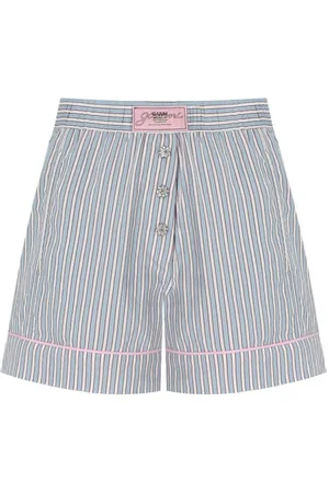 Ganni SOFT CHAMBRAY GESTREIFTES SHORTS