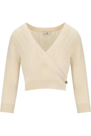 Elisabetta Franchi BUTTER STRICK-TOP MIT V-AUSSCHNITT